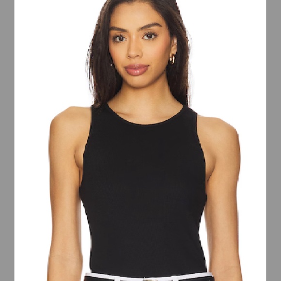 NWT Malene Birger BLACK Ribbed Organic Cotton Tank (MED) - Picture 1 of 7